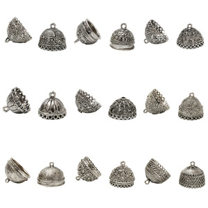 Vente directe d'usine Inde : Perles de bijoux en alliage argenté antique à franges, en forme de lanterne, pour boucles d'oreilles et chapeaux de perles, motif <span class=keywords><strong>cage</strong></span> à oiseaux tridimensionnelle - Product Image 6