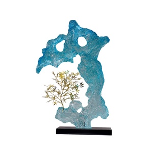 Escultura de Cristal Contemporánea con Arte Rupestre de Taihu, Adorno de Resina para Decoración de Interiores de Lujo - Product Image 5