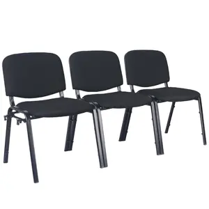 Wenchen-Silla de sala de espera negra personalizada, silla de oficina apilable para visitante, nórdica, V603