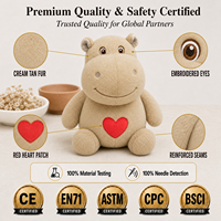 Expédition DDP, Peluches Hippopotame Personnalisées, Conception OEM, Animaux en Peluche Doux, Faible MOQ, Peluches Anime Personnalisées