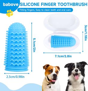 Pet Dental Care Silicone 360 Degree <b>Puppy</b> Pet Dog Tooth Brush Finger <b>Toothbrush</b> Kit with Soft Bristles for Teeth Cleaning - Product Image 4