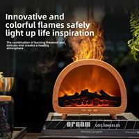 Nouvel Humidificateur Aromatique Créatif à Flamme de Cheminée Télécommandée avec Ioniseur Négatif et Minuteur 200ml, Machine à Parfum Aurora pour la Maison