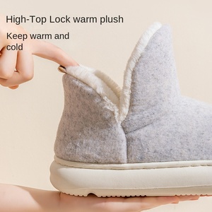 Chaussons d'hiver en coton et fourrure pour femmes, antidérapants, à semelle épaisse, doux, chauds, respirants, en peluche, pour la maison - Grande Vente - Product Image 4