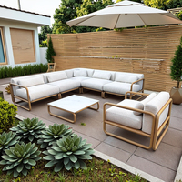 Meubles de villa en aluminium de luxe de haute qualité ensemble de canapés de jardin sectionnels en forme de L