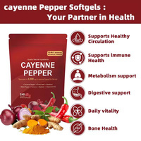 Poivre de Cayenne 60 120 240 Gélules Molles Capsules de Piment Fort Soutien du Système Immunitaire, Santé Cardiaque, Système Circulaire