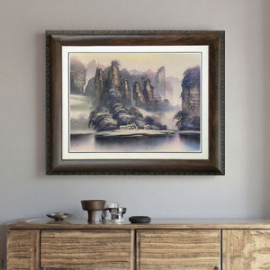 Hecho a mano Original Zhangjiajie <span class=keywords><strong>Avatar</strong></span> invierno río <span class=keywords><strong>paisaje</strong></span> arenisca pintura nevado pared arte lienzo decoración del hogar ornamento ilustraciones - Product Image 5