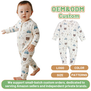 Mono <span class=keywords><strong>de</strong></span> Bebé Unisex <span class=keywords><strong>de</strong></span> Fibra <span class=keywords><strong>de</strong></span> Bambú con Cremallera, Estampado Personalizado al por Mayor, <span class=keywords><strong>Ropa</strong></span> para Recién <span class=keywords><strong>Nacido</strong></span> Cómoda, Naturalmente Esterilizable, Suave y Lisa - Product Image 1