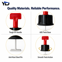 Système de nivellement de carreaux moderne, outil de torsion, poignée en PP rouge durable, base en ABS, broche en acier inoxydable, logo personnalisé OEM, directement de l'usine