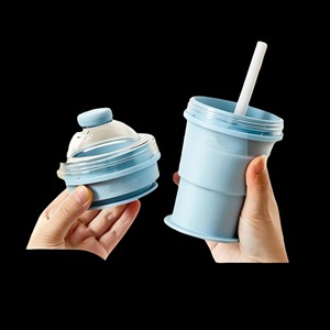 UNIMOULD แก้วน้ำแข็งซิลิโคนพับได้พร้อมหลอด 2 ใน 1 แม่พิมพ์น้ำแข็งขวดน้ำแบบพกพา - Product Image 5