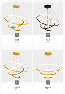 Lampara Lampu Plafon 85-265V Lampu Gantung 20+40+60cm Emas Suspensi Modern Chandelier untuk Dekorasi - Product Image 5