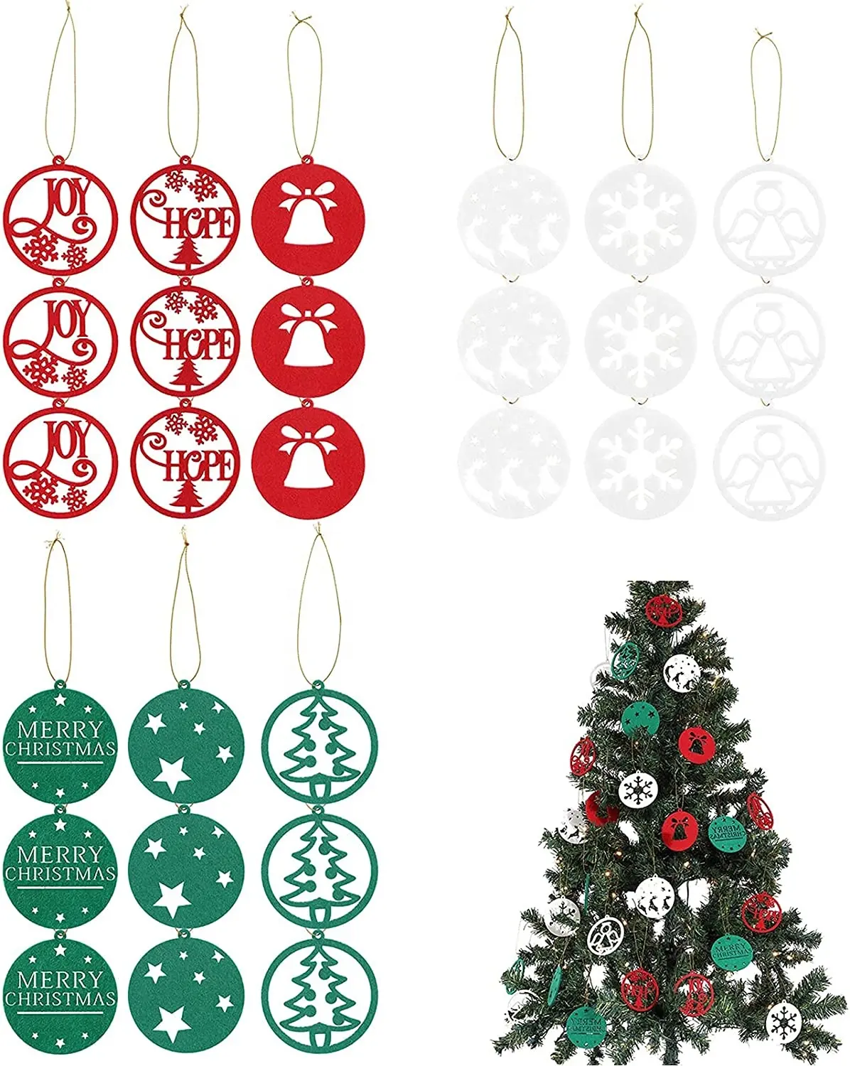 27 Pcs Merry Christmas round children's DIY Christmas tree hanging decoration