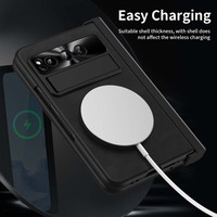 Nouvelle expérience pliante en métal avec conception en cuir CD Grain Protection de lentille étui de protection de téléphone portable pour Google Pixel Fold