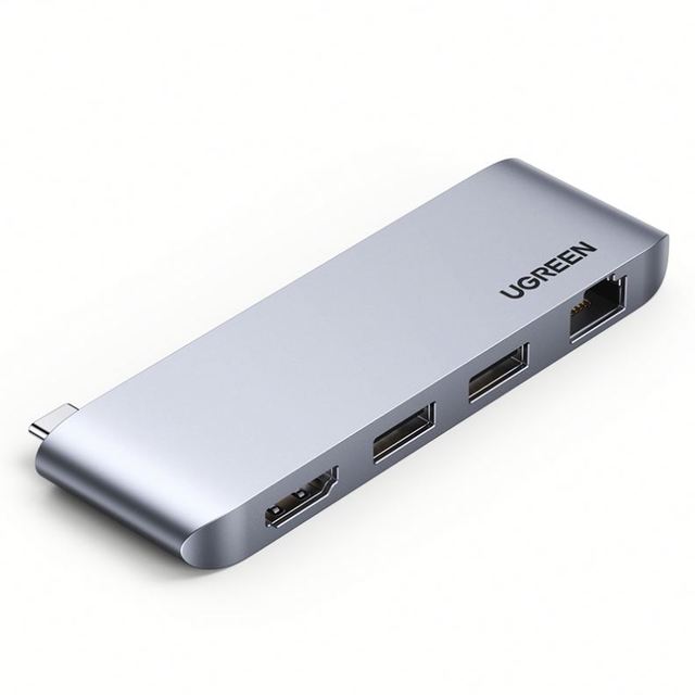 UGREEN 4 in 1 USB C Hub With 4K, RJ45, 2 USB 3.0 Port Adapter Dock Station for MacBook CM458