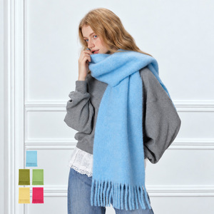 Unisex <b>Wool</b> Blend <b>Scarf</b> Autumn Winter Solid Color Long Tassel Warm Fashion <b>Scarf</b> for Men and Women - Product Image 2