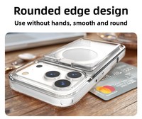 Étui magnétique mat coulissant pour cartes, en PC, avec porte-cartes intégré et béquille, coque de protection tout-en-un