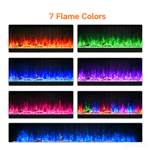 Cheminée électrique murale moderne, application intelligente, commande vocale Google Assistant, 7 couleurs <span class=keywords><strong>de</strong></span> flamme modifiables, utilisation domestique et hôtelière - Product Image 6