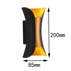 Lámpara de Pared LED para Exteriores, Diseño Delgado, Chapada en Oro, Aluminio, IP65, Difusor de Vidrio Templado, para Jardín - Product Image 5