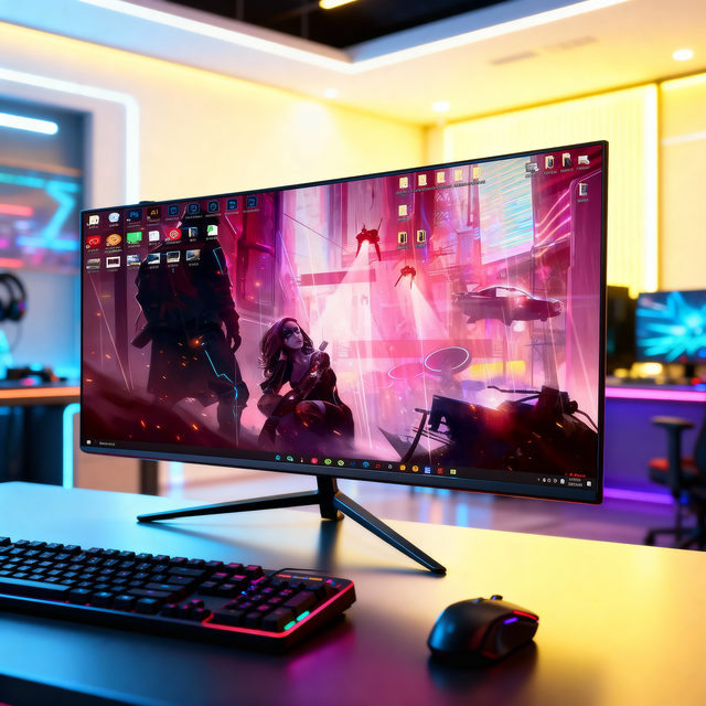 Customize 22 24 27Inch LCD LED Gaming Monitor with 1080P 1440p FHD 2K 4K IPS Screen VESA Wall Mount DP Interface for PC Desktop