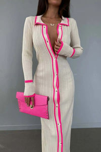 Cardigan a Coste a Maniche Lunghe Primaverile, <span class=keywords><strong>Abito</strong></span> Maglione Lavorato a <span class=keywords><strong>Maglia</strong></span> per Donna - Product Image 5