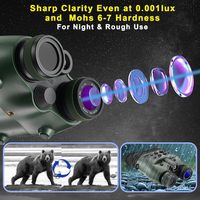 Gafas de Visión Nocturna Digitales, Binoculares Infrarrojos, Detección IR de 600 m, Telémetro Láser, Cámara de Visión Nocturna para Observación en Exteriores