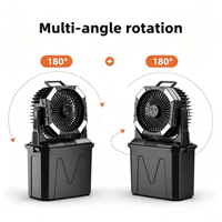 Ventilateur de table rechargeable noir, meilleur rapport qualité-prix, puissant, idéal pour hôtel