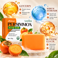 Savon Nettoyant en Gros Parfum Kaki OEM & ODM 100g Nettoyage en Profondeur Contrôle du Sébum Corps Visage Soin de la Peau Savon en Barre Parfum Fruité