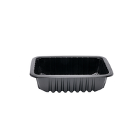 Barquette noire en PP thermoscellable, barquette jetable compatible micro-ondes et congélateur pour plats mijotés et emballages de repas surgelés