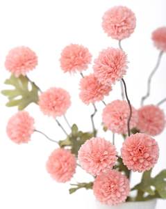 Flor de seda de crisantemo simulada de 5 cabezas, tipo diente de león, para decoración de bodas y sala de estar, mini bola de colores otoñales, estilo tenis de mesa - Product Image 2