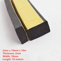 Bande d'étanchéité en mousse plate EPDM, adhésif puissant, joint en caoutchouc, ruban adhésif en mousse noire simple face, isolation anti-collision, joint d'étanchéité
