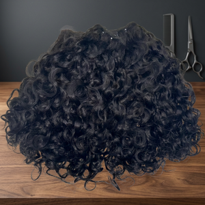 <b>Human</b> <b>Hair</b> Bulk <b>Curly</b> Wave Double Drawn Full Ends Dyeable All Colors Single Weft Machine Made <b>Extensions</b> - Product Image 1