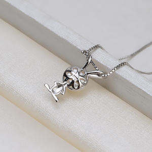 Pendentif lapin en argent S925, perle 9-11 mm, style bohème, accessoires de bijouterie DIY, plateau semi-fini, alliage 1466, breloque zodiaque en argent S925 - Product Image 4