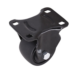 Set di Ruote Girevoli Nere per Banco da Lavoro Resistente, in Plastica PP, Profilo Basso, Ruote Industriali da 3 Pollici con Zerks - Product Image 3
