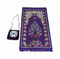 Tapis de prière avec sac tapis de prière de voyage de couleur violette tapis de prière doux avec sac