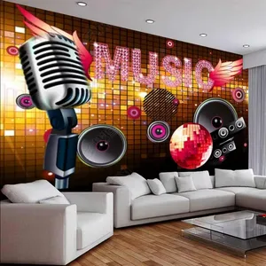 Modern Trendy Music Graffiti 3d Wallpapers Suitable For Bars Restaurants Cafes Home Decoration Wallpapers