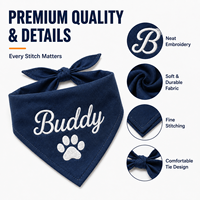 Bandana pour chien brodé sur mesure, motif écossais, triangle, avec logo à nouer, cadeau promotionnel de vacances, vente en gros