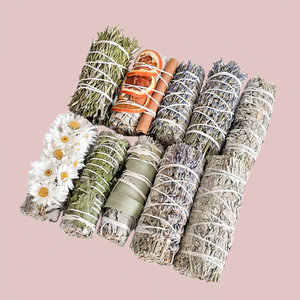 Feuille de <span class=keywords><strong>sauge</strong></span> <span class=keywords><strong>blanche</strong></span> de Californie lavande 4 pouces de long paquet floral séché bâtons de <span class=keywords><strong>sauge</strong></span> bleue nettoyage à la maison paix harmonie utilisation aromatique - Product Image 1