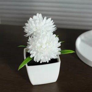 1 unidad de flores de escritorio, plantas artificiales de crisantemo en maceta, decoración para el hogar, restaurante y oficina - Product Image 3
