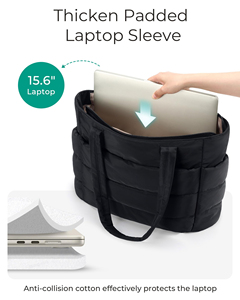 Puffer Work Travel Handbag with Zipper for Teacher <b>Nurse</b> Quilted Cute Laptop Shoulder Shopping <b>Bag</b> - Product Image 2