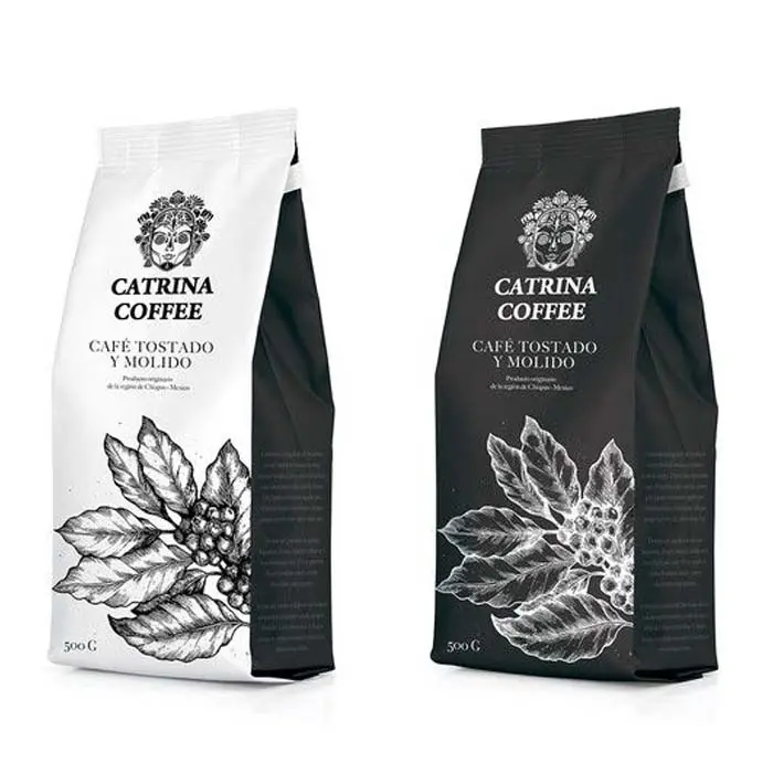 Sacchetto di caffè con stampa personalizzata 12oz 340g sacchetti di caffè vuoti sacchetto di caffè a fondo piatto con soffietto laterale richiudibile con valvola