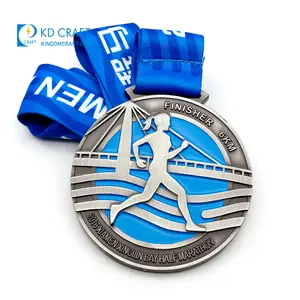 Groothandel Custom Metalen Rijden Medaille Funrun 5K Races Fietsen Medaillons Coin Sport Antiek Zilver Marathon Medaillon