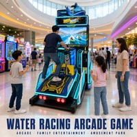 Machine de jeu d'arcade de course de bateaux rapides avec grand écran et lumières LED, équipement de divertissement à monnayeur