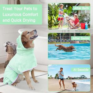 Albornoz de Microfibra Absorbente de Lujo para Mascotas, Secado Rápido, con Capucha, Toalla para Perros y Gatos, Correa Ajustable para el Vientre, para Piscina y Playa, OEM/ODM - Product Image 4