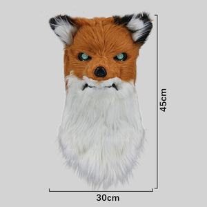 Máscara realista de cabeza de lobo de plástico con superficie de piel sintética, suave, de cara completa, tipo hombre lobo, con boca abrible, para disfraz de Halloween. - Product Image 4