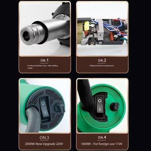 <span class=keywords><strong>Pistola</strong></span> de soldadura de plástico de aire caliente con pantalla Digital de 1600 vatios, <span class=keywords><strong>pistola</strong></span> de aire caliente de <span class=keywords><strong>polipropileno</strong></span> eléctrica de grado Industrial, <span class=keywords><strong>pistola</strong></span> de soldadura de mano - Product Image 6