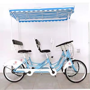 Bicicletas de <span class=keywords><strong>Pedales</strong></span> para Diversión Familiar, Bicicleta Surrey de 4 Ruedas para 4 Personas/Quadriciclo/Bicicleta Tándem para 4 Personas para Alquiler - Product Image 2