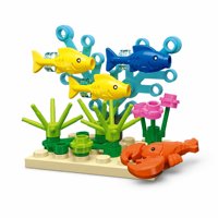 Ensemble de blocs de construction personnalisés sur le thème des récifs coralliens, jouets interactifs pour enfants pour l'éducation à la vie marine et les activités de jeu en groupe