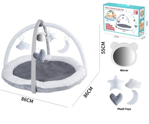 Alfombra <span class=keywords><strong>de</strong></span> Juego Redonda y Cómoda para Bebés, con Espejo y Juguetes <span class=keywords><strong>de</strong></span> Peluche, Alfombra <span class=keywords><strong>de</strong></span> Gateo Segura Antideslizante para Recién Nacidos - Product Image 4