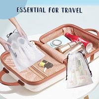 60 sacs à chaussures en polyéthylène avec cordon de serrage, 30-40 cm, translucides, imperméables, pour le rangement et les voyages