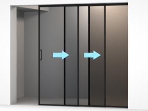 Sistema di <span class=keywords><strong>porte</strong></span> scorrevoli sincronizzatore professionale per carichi pesanti di Design moderno realizzato in alluminio <span class=keywords><strong>Max</strong></span> peso porta 60KGS - Product Image 2