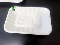 Assiettes à pulpe de bagasse Vaisselle jetable personnalisable Boîte à lunch scolaire dégradable Plateau à emporter sans plastique